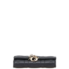 ディオール レディディオール カナージュ 二つ折り財布 ブラック レザー レディース Dior 【中古】