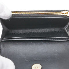 ディオール レディディオール カナージュ 二つ折り財布 ブラック レザー レディース Dior 【中古】