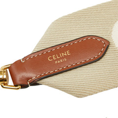 セリーヌ ショルダーストラップ ベージュ キャンバス レザー レディース CELINE 中古
