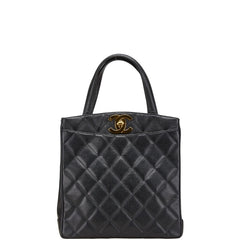 シャネル マトラッセ ココマーク ハンドバッグ ブラック キャビアスキン レディース CHANEL 【中古】
