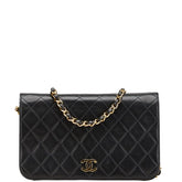 シャネル マトラッセ ココマーク プッシュロック チェーン ショルダーバッグ ブラック ラムスキン レディース CHANEL 【中古】