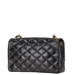 シャネル マトラッセ ココマーク チェーン ショルダーバッグ ブラック ラムスキン レディース CHANEL 【中古】