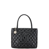 シャネル マトラッセ デカココマーク 復刻トート キルティング ゴールド金具 トートバッグ ショルダーバッグ ブラック キャビアスキン レディース CHANEL 【中古】