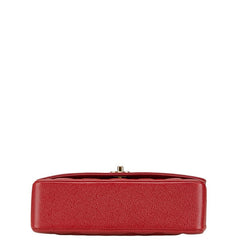 シャネル ダイアナ25 マトラッセ ココマーク チェーン ショルダーバッグ レッド キャビアスキン レディース CHANEL 【中古】