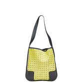 ロエベ アナグラム パンチング ワンショルダーバッグ ハンドバッグ ライトグリーン レザー スウェード レディース LOEWE 【中古】