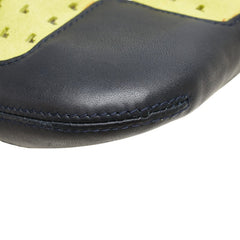 ロエベ アナグラム パンチング ワンショルダーバッグ ハンドバッグ ライトグリーン レザー スウェード レディース LOEWE 【中古】