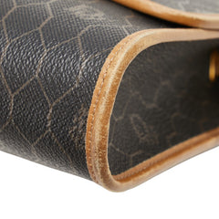 ディオール ハニカム 斜め掛け ショルダーバッグ ブラック ブラウン PVC レザー レディース Dior 【中古】