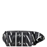 ヴァレンチノ ロゴ ボディバッグ ウエストバッグ ショルダーバッグ ブラック レザー レディース Valentino 【中古】