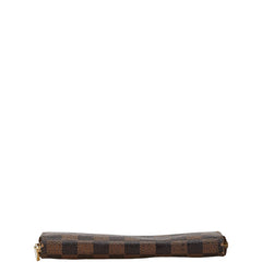 ルイ ヴィトン ダミエ ジッピー ウォレット ラウンドファスナー 長財布 N41661 ブラウン PVC レザー レディース LOUIS VUITTON 【中古】