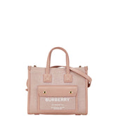 バーバリー ロゴ ミニ トートバッグ ショルダーバッグ 2WAY 8063308 ピンク キャンバス レディース BURBERRY 【中古】