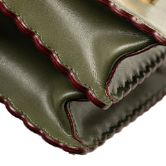 フェンディ キャナイ ミニ チェーン ショルダーバッグ 8M0381 カーキ パープル レザー レディース FENDI 【中古】