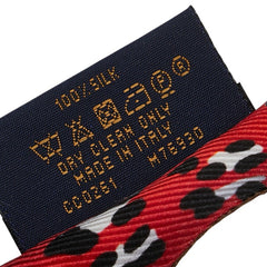 ルイ ヴィトン モノグラム レオパード バンドー 3D スカーフ M76930 ブラウン レッド シルク レディース LOUIS VUITTON 【中古】