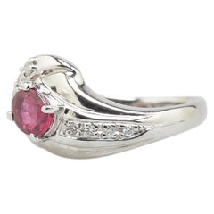 ノーブランド Pt850 プラチナ ルビー0.67ct ダイヤ0.10ct リング 指輪 レディース no brand 11号 【中古】