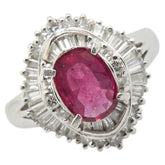 ノーブランド Pt900 プラチナ ルビー1.57ct ダイヤ0.846ct リング 指輪 レディース no brand 10号 【中古】