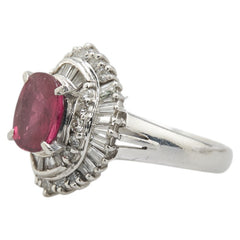 ノーブランド Pt900 プラチナ ルビー1.57ct ダイヤ0.846ct リング 指輪 レディース no brand 10号 【中古】