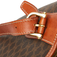 セリーヌ マカダム トートバッグ ハンドバッグ ブラウン PVC レザー レディース CELINE 【中古】