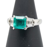 ノーブランド Pt900 プラチナ エメラルド1.73ct ダイヤモンド0.33ct スクエア リング 指輪 レディース no brand 12号 【中古】