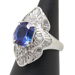 ノーブランド Pt900 プラチナ タンザナイト3.77ct ダイヤモンド1.68ct リング 指輪 レディース no brand 12号 【中古】