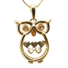 ノーブランド K18YG イエローゴールド ダイヤモンド0.25ct フクロウ モチーフ ペンダントネックレス レディース no brand 【中古】