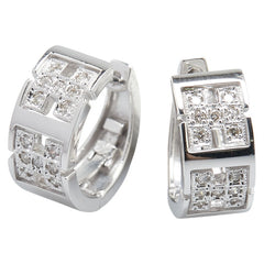 ノーブランド K18WG ホワイトゴールド ダイヤモンド0.28ct フープピアス レディース no brand 【中古】