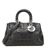 ディオール カナージュ グランヴィル ハンドバッグ ショルダーバッグ 2WAY ブラック レザー レディース Dior 【中古】