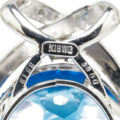 ノーブランド ブルー K18WG ホワイトゴールド トパーズ61.68ct ダイヤ0.06ct ペンダントトップ レディース no brand 【中古】