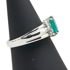 ノーブランド グリーン Pt950 プラチナ エメラルド1.08ct ダイヤ0.28ct リング 指輪 レディース no brand 12号 【中古】