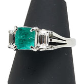 ノーブランド グリーン Pt900 プラチナ エメラルド1.22ct ダイヤ1.06ct リング 指輪 レディース no brand 11.5号 【中古】