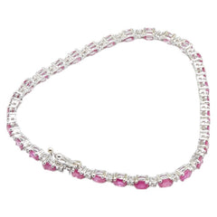 ノーブランド K18WG ホワイトゴールド ルビー6.5ct ダイヤ0.50ct ブレスレット レディース no brand 【中古】