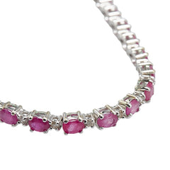 ノーブランド K18WG ホワイトゴールド ルビー6.5ct ダイヤ0.50ct ブレスレット レディース no brand 【中古】