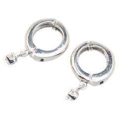 ノーブランド K14WG ホワイトゴールド ダイヤ0.1ct イヤリング レディース no brand 【中古】