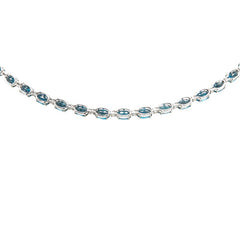 ノーブランド K10WG ホワイトゴールド ブルートパーズ26.54ct ダイヤ0.23ct ネックレス レディース no brand 【中古】