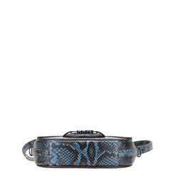 マイケルコース パイソン型押し MKロゴ 斜め掛け ショルダーバッグ 35S4S6RC1Y ブルー ブラック レザー レディース Michael Kors 【中古】