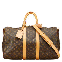 ルイ ヴィトン モノグラム キーポルバンドリエール45 ボストンバッグ ショルダーバッグ 2WAY M41418 ブラウン PVC レザー レディース LOUIS VUITTON 【中古】