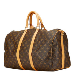 ルイ ヴィトン モノグラム キーポルバンドリエール45 ボストンバッグ ショルダーバッグ 2WAY M41418 ブラウン PVC レザー レディース LOUIS VUITTON 【中古】