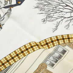 エルメス カレー90 The Bull & Mouth Regents Circus Piccadilly 郵便馬車 スカーフ ブルー マルチカラー シルク レディース HERMES 【中古】