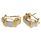 K18YG イエローゴールド K18WG ホワイトゴールド ダイヤ0.50ct パヴェ ピアス レディース 【中古】