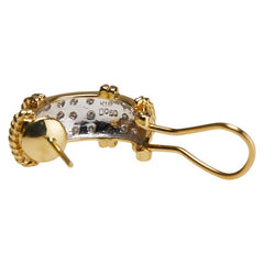 K18YG イエローゴールド K18WG ホワイトゴールド ダイヤ0.50ct パヴェ ピアス レディース 【中古】