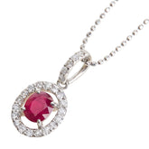 Pt900 プラチナ Pt850 プラチナ ルビー0.51ct ダイヤ0.21ct ペンダントネックレス レディース 【中古】