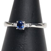 Pt900 プラチナ サファイア0.26ct ダイヤ0.03ct リング 指輪 レディース 11.5号 【中古】