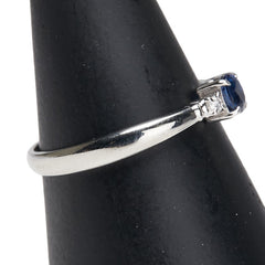 Pt900 プラチナ サファイア0.26ct ダイヤ0.03ct リング 指輪 レディース 11.5号 【中古】