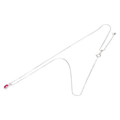 K18WG ホワイトゴールド ルビー0.41ct ダイヤ0.10ct 非加熱 ペンダントネックレス レディース 【中古】