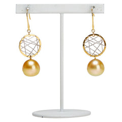 K18YG イエローゴールド パール11.1~11.5mm フックピアス レディース 【中古】