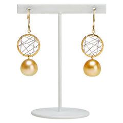 K18YG イエローゴールド パール11.1~11.5mm フックピアス レディース 【中古】