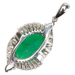 Pt900 プラチナ ダイヤ0.67ct 翡翠 ペンダントトップ レディース 【中古】