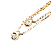 ノーブランド K18YG イエローゴールド ダイヤ0.10ct TOEI CROWN トーエイクラウン ベネチアンチェーン ネックレス レディース no brand 【中古】