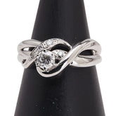 ノーブランド Pt850 プラチナ ダイヤ0.31ct ダイヤ0.04ct リング 指輪 レディース no brand 11号 【中古】