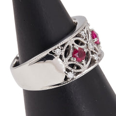 ノーブランド Pt900 プラチナ ルビー0.50ct ダイヤ0.13ct リング 指輪 レディース no brand 13号 【中古】