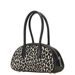 マイケルコース レオパード ミニハンドバッグ ブラック ホワイト ハラコ レザー レディース Michael Kors 【中古】