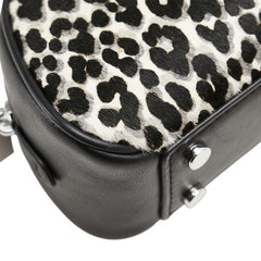 マイケルコース レオパード ミニハンドバッグ ブラック ホワイト ハラコ レザー レディース Michael Kors 【中古】